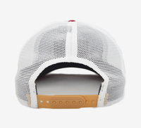 Casquette de baseball bicolore en tissu maillé personnalisée OEM ODM avec patch tissé, logo brodé et bordure en corde pour l'extérieur et la plage