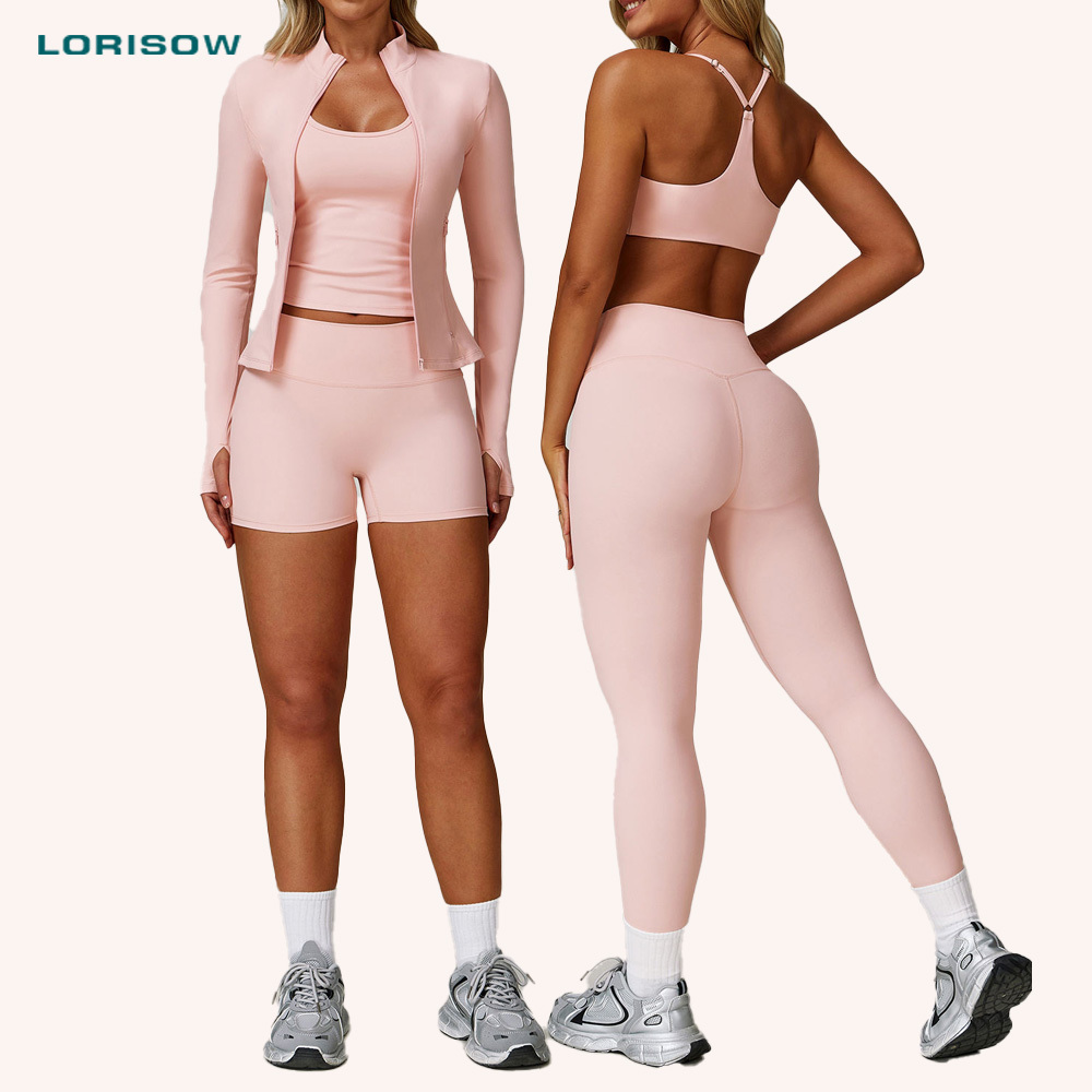 2025 New Design Good Quality Activewear Set Butt Lift Yoga Outfit Leggings Padded Bra And Running Sportwear
