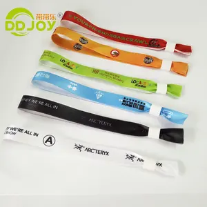 Factory Manufacture Custom Thermal Transfer Printing Events Festival 1 Time Use Fabric / Ribbon / Polyester Bracelet