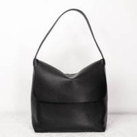 Sac à bandoulière en cuir pleine fleur noir de haute qualité pour femme, motif bonbon vintage, grande capacité, fermeture éclair, été-automne