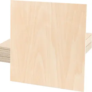 Basswood Plywood, 12 x 12 Inch Craft Wood, Premium Unfinished Wood Sheets for Crafts