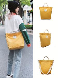 Nouveau Sac à Bandoulière Grande Capacité pour Femme, Style Coréen 2026, en Toile Unie avec Fermeture Éclair, Motif Floral Estival, Idéal pour Étudiantes - Product Image 2