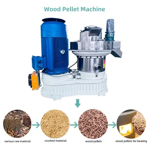 Máquina de pellets de madera con troquel de anillo/Molino de pellets de paja seca/máquina de fabricación de pellets de aserrín de madera