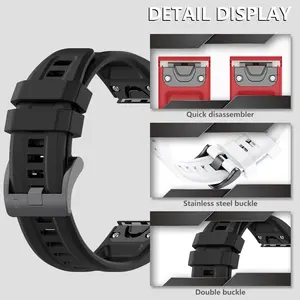 <span class=keywords><strong>Bracelet</strong></span> en silicone 22mm 26mm pour <span class=keywords><strong>Garmin</strong></span> Fenix 7 7X 5Plus 6XPro Enduro <span class=keywords><strong>2</strong></span> Band pour <span class=keywords><strong>Garmin</strong></span> <span class=keywords><strong>Epix</strong></span> Gen <span class=keywords><strong>2</strong></span> Forerunner 965 QuickFit - Product Image 3
