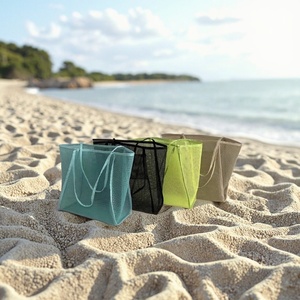 <span class=keywords><strong>Sac</strong></span> de plage d'été en nylon maillé transparent grande capacité avec logo personnalisé, 4 couleurs, idéal pour les fêtes au bord de la piscine, les courses et la plage - Product Image 2