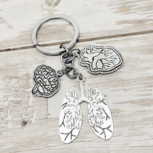 Llavero médico creativo de órgano humano personalidad divertida Corazón de Metal cerebro pulmón para enfermera Doctor llavero - Product Image 4