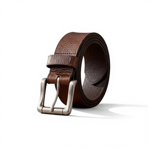 Ceinture en cuir de vachette véritable très demandée, avec boucle ardillon, longueur personnalisable, en acier de qualité supérieure, carrée, vintage, imperméable et écologique - Product Image 1
