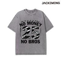 Kaos Katun Oversize Bermotif Urban dengan Cetakan Kutipan 'No Money No Bros' Gaya Retro Streetwear Kasual Grosir Gudang USA