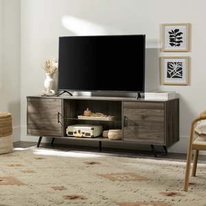 Bán buôn gỗ phong cách TV đứng với chân kim loại nổi TV tủ cho cho TV lên đến 80" - Product Image 6