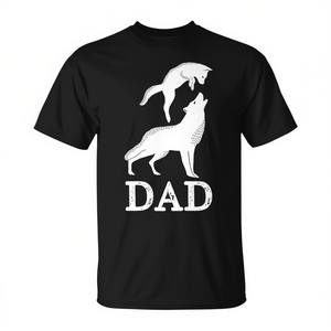 Camiseta del Día del Padre de la familia lobo papá y cría de lobo - Product Image 2