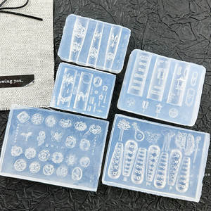 Moule de pochoir d'art d'ongle de Silicone de haute transparence de Style chinois professionnel pour le salon de manucure Lotus boucle de <span class=keywords><strong>poisson</strong></span> <span class=keywords><strong>rouge</strong></span> Dieu de la fortune - Product Image 2