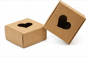 Caja de Regalo de Cartón Kraft Ecológica Personalizada con Ventana en Forma de Corazón, Fácil de Plegar, para Dulces, Joyería, Cosméticos - Product Image 6