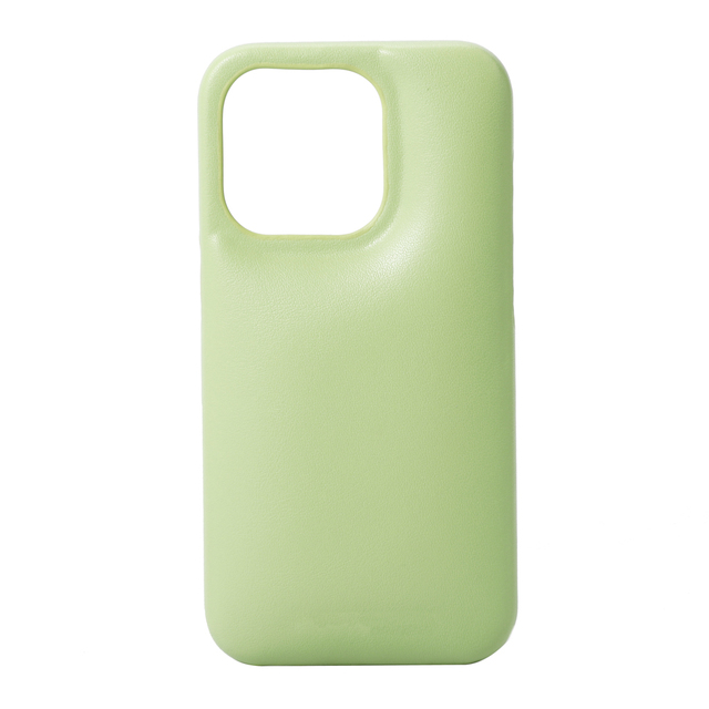 Custom-made Business Plush Sponge Button Pure Leather Hot Stamping Shockproof 360 Protection Mobile Phone Case for Iphones