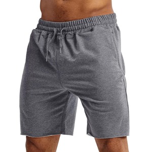 Pantalones Cortos Bermuda de Algodón Gris para Hombre, Cintura Elástica, Casuales, Largo Medio, Color Sólido, Tejido Transpirable, con Bolsillos - Product Image 6