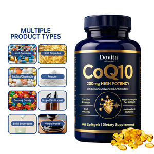 Cápsulas blandas de CoQ10 de marca privada, 200 mg, 90 unidades, suplemento dietético antioxidante de alta potencia para adultos, apoyo inmunológico, vegano, sin gluten - Product Image 1