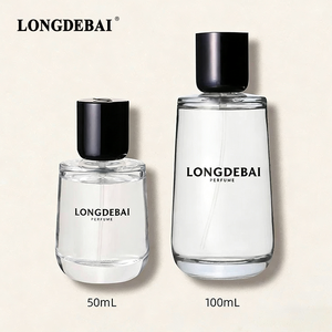 2026 New Arrival <b>Empty</b> clear Crimp Glass Cylindrical Perfume <b>Bottle</b> 50ml 100ml Round Perfume <b>Bottle</b> with Click Cap - Product Image 2