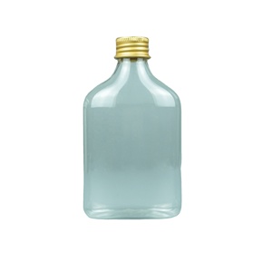 200ml Empty Square Transparent PET Plastic Smoothie Juice Bottle with Top