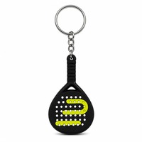 Porte-clés PVC personnalisé en forme de raquette de padel, avec logo sur mesure, en caoutchouc souple, pour le tennis de padel, cadeau sportif, souvenir, vente en gros, OEM