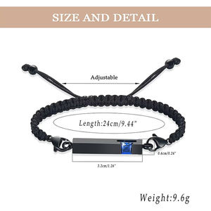Pulsera de urna de cristal para cenizas, cuerda trenzada, brazalete ajustable, joyería conmemorativa de cremación, regalo de recuerdo funerario para seres queridos - Product Image 2