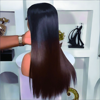 Nueva y Hermosa Peluca de Cabello Humano Virgen Vietnamita Liso Natural con Frente de Encaje Transparente HD 13x4 Sin Pegamento 1b/ # 4 para el color marrón