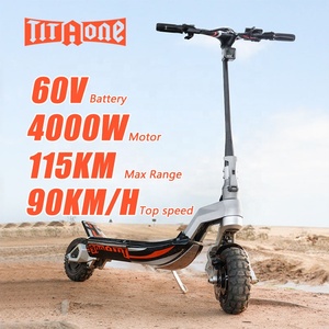 Titaone X 4000W 60V Max 90 Km/H 11 pouces double moteur adulte Scooter électrique pliable <span class=keywords><strong>trottinette</strong></span> puissante moto électrique - Product Image 1