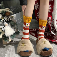 Chaussettes d'automne et d'hiver pour femmes en peluche French Fries