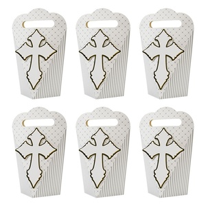 Caja de Regalo Blanca con Borde Dorado en Relieve para Empaque, Caja de <span class=keywords><strong>Dulces</strong></span> para Boda, Bautizo, Recuerdo, Caja de Regalo Artesanal - Product Image 3