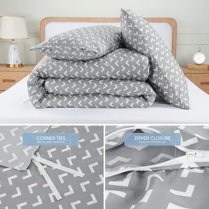 Set Copripiumino Yintex OEM ODM con Stampa Frecce Grigie, in Microfibra di Poliestere, Decorazione Casa, Certificato Oeko-tex, Biancheria da Letto Resistente - Product Image 5