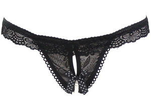 Высококачественные сексуальные кружевные вышитые жемчужинами стринги прозрачные женские трусики E3113 - Product Image 6