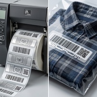 Tag RFID yang Dapat Dicetak untuk Kantong Plastik Transparan 73x17mm Impinj M730 Label UHF Densitas Tinggi untuk Gudang Pakaian