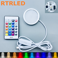 Module d'éclairage rond RGB pour imprimantes 3D Bambu Lab, LED connectée Type-C avec télécommande pour améliorations d'éclairage DIY des imprimantes