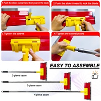Kit d'outils de peinture et de mastic en acier inoxydable, grattoirs rouges de 25/60/80 cm, rallonge de rouleau de 9 pouces et spatules (poignée en caoutchouc)