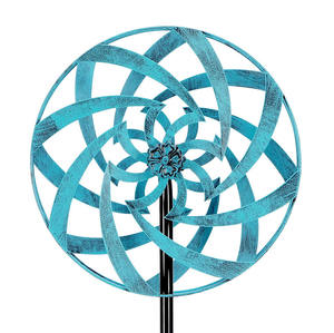 2026 toptan bahçe malzemeleri antika rustik bakır bahçe renkli Lotus çiçek rüzgar Spinners fırıldak Metal rüzgar Spinner - Product Image 6