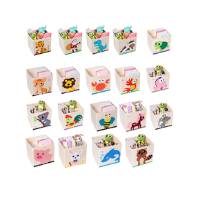 Christmas Animal Oxford Cloth Foldable Organizer Storage Boxes Cartoon Santa Tiger Horse Monkey Pig Cubes Kids Fold Storage Box