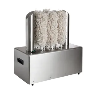 Eight Brush Electric Wiping Cup Cleaner Machine Electric Glass Polisher Glassware Polishing Drying Machine For Restaurant