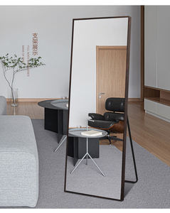 Miroir debout libre de plein corps de plancher de pleine <span class=keywords><strong>longueur</strong></span> surdimensionné encadré noir pour la chambre à coucher et le salon - Product Image 4