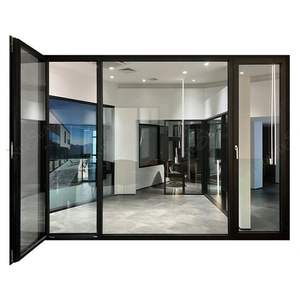 Fenêtre en <span class=keywords><strong>baie</strong></span> noire à rupture de pont thermique, à économie d'énergie, avec double vitrage Low-E, ouverture à battant, pour cuisine, design moderne - Product Image 2