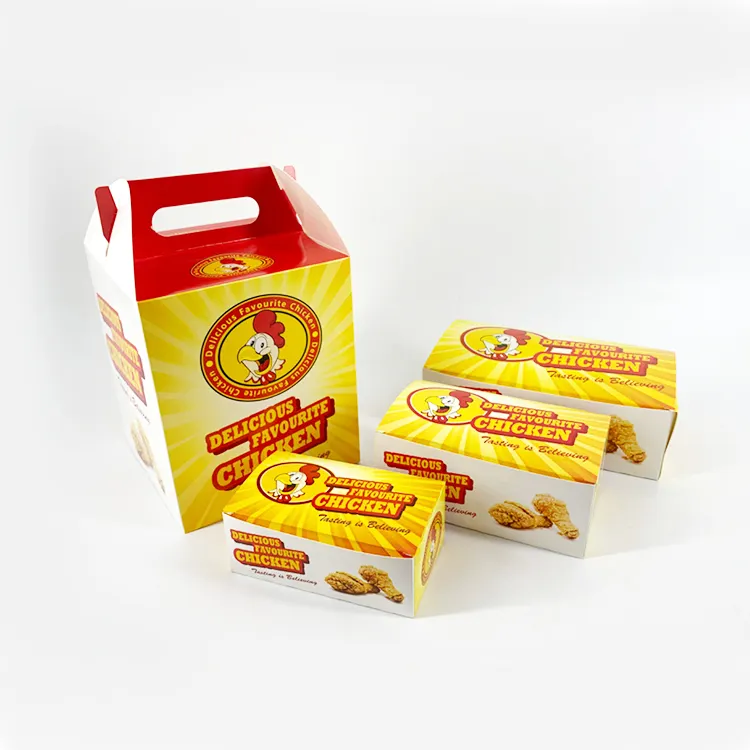 Customized Take Away Food Grade Korean Paper Hot Dog To Go French Fried Chicken Carton Burger Box Printing Fast Food Packaging