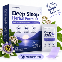 Bandes orales à dissolution rapide à base de plantes de Valériane, Fleur de la Passion, Mélisse et Magnésium pour le sommeil, OEM Marque Privée
