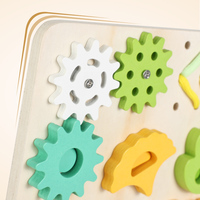 Tableau d'activités Montessori en bois pour les tout-petits de 3 ans et plus, plateau multifonctionnel avec engrenages, fermetures éclair, lacets, jouet pour développer la motricité fine
