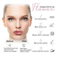 Rouge à lèvres mat Blue Tube Magic Flower, couleur changeante, frais, naturel, élégant, à base de thé aux herbes, hydratant, longue tenue, moderne