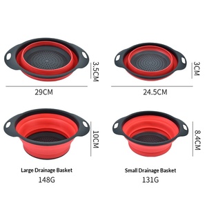 Colador plegable de silicona con doble asa, cesta coladora plegable para lavar frutas y verduras en la cocina - Product Image 6