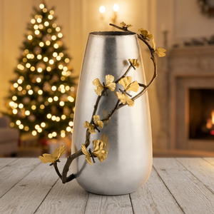 Vase de sol haut de gamme en laiton et fer forgé, moderne, gravé, écologique, résistant à la corrosion, robuste, durable, à large ouverture - Product Image 4