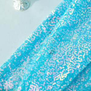 1 Rideau Transparent Bleu Glacé à Paillettes - Rideaux Scintillants de Luxe 100% Polyester Personnalisables à Passe-Tringle Moderne pour Fenêtres en Baie et Salons - Product Image 6