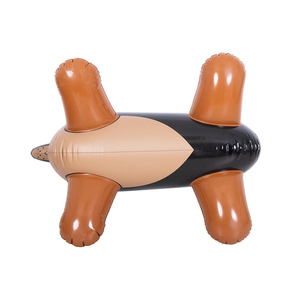 Dachshund inflable Ride-On Pool Flotador Diseño de perro salchicha con asas resistentes Vinilo duradero grueso para niños Adolescentes Diversión acuática - Product Image 5
