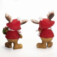 Figurines de couple de cerfs dansants en résine de 10 pouces pour les fêtes