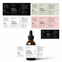 Autocollant découpé à l'emporte-pièce ISO9001 en vinyle holographique étanche pour étiquettes de flacons cosmétiques, fournisseur RoHS, feuille OEM
