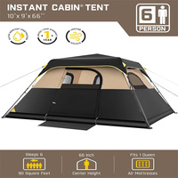 Tente de cabine instantanée OEM/ODM pour le camping en plein air 4/6/8/10 personnes configuration 60 secondes sac de transport portable étanche au vent pour la famille