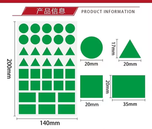 Etiquetas Adhesivas Multiformas de Gran Tamaño para Codificación por Colores, 6 Colores, Etiquetas Autoadhesivas en Forma de Punto, Triángulo y Cuadrado - Product Image 2