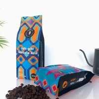 Pochette à café personnalisée avec valve de dégazage et fermeture éclair refermable